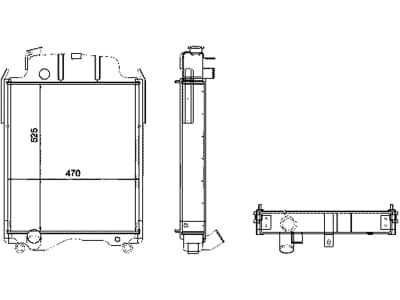 Wasserkühler für Traktor John Deere 2250–2850, Netz 460 x 525 x 68 mm, 440042N