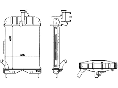 Wasserkühler für Traktor, Baggerlader Massey Ferguson 20B–40E, 230–250, 440054N Wasserkühler für Traktor, Baggerlader Massey Ferguson 20B–40E, 230–250, 440054N