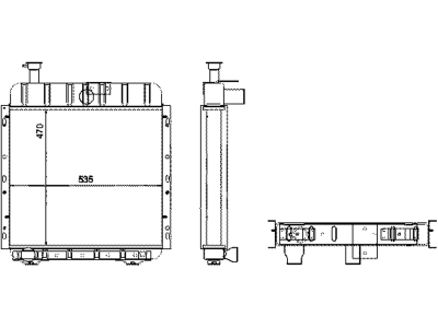 Wasserkühler für Traktor Massey Ferguson 3050, 3060, 3065, 6110–6140, 440060N Wasserkühler für Traktor Massey Ferguson 3050, 3060, 3065, 6110–6140, 440060N