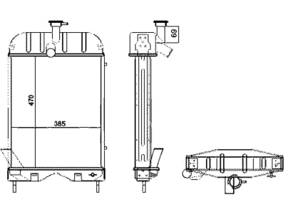 Wasserkühler für Traktor Massey Ferguson 230, 240, 253, 440076N