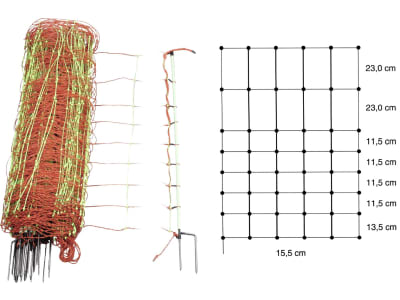 Patura Schafzaun "Kombi" 106 cm/50 m, mit Doppelspitze, stromführend, 110620