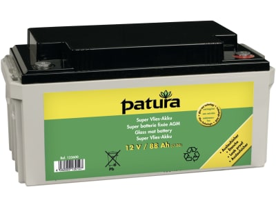 Patura Weidezaunbatterie "Super-Vlies" 12 V/88 Ah AGM, für Weidezaungeräte, 133600