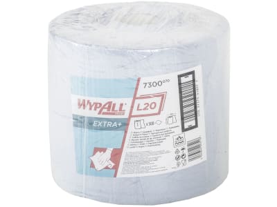 Putztuch "WypAll® L20" L x B 380 x 235 mm, blau, 2-lagig, 1 x Rolle á 500 Tücher, 7300