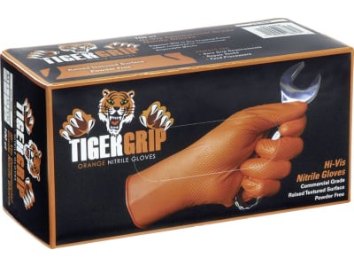 Einmalhandschuh "Tiger Grip" Gr. XL, 90 St., Nitril, orange