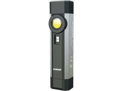 KUNZER LED-Akku-Arbeitsleuchte 70 lm; 250 lm, mit Arbeits-, Kopf- und UV-Licht, schwarz; aluminium, PL-031