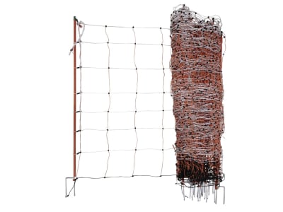 Ako Schafzaun "TopLine Net" 90 cm/50 m, orange; weiß, mit Doppelspitze, stromführend, 27316