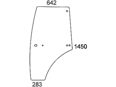 Türscheibe, grün, links, für Massey Ferguson Kabine 3600 A, Kabine 3600 A