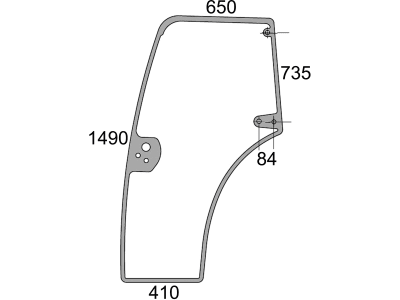 Türscheibe, grün, links, für Case IH JXC, Ford New Holland TN, T, Steyr Kompakt Türscheibe, grün, links, für Case IH JXC, Ford New Holland TN, T, Steyr Kompakt