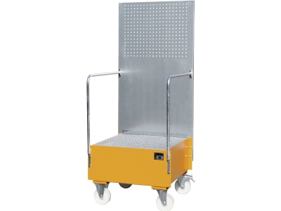 BAUER® SÜDLOHN Auffangwanne "LPW 200-1", für 1 x 200 l Faß, lackiert, fahrbar, mit Gitterrost
