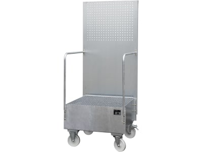 BAUER® SÜDLOHN Auffangwanne "LPW 200-1", für 1 x 200 l Faß, verzinkt, fahrbar, mit Gitterrost