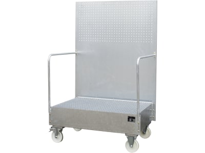 BAUER® SÜDLOHN Auffangwanne "LPW 200-2", für 2 x 200 l Fässer, verzinkt, fahrbar, mit Gitterrost