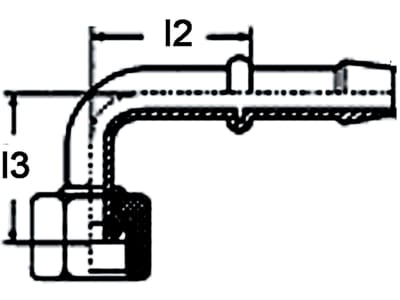 Rohrbogen "RBM" mit Dichtkegel 60°, 90 °, NW 4, Gewinde M 12 x 1,5