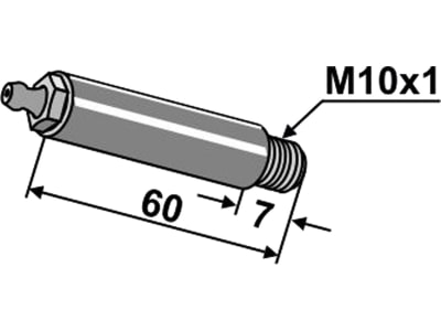 Industriehof® Schmiernippel M 10 x 1, Länge 67 mm, Länge Gewinde 7 mm, lang, 31-0093