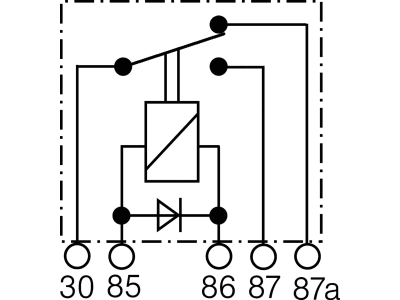 Herth + Buss Relais 24 V 20 A; 30 A, 5-polig, Wechsler, mit Diode, ohne Haltelasche, 75 614 180