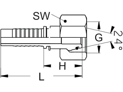 Dichtkegelnippel "DKOL" gerade, leicht, NW DN 16 - 5/8", M 26 x 1,5, RA 18