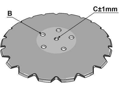 Industriehof® Eggenscheibe 460 x 6 mm, LK 112 mm, gewölbt, gezahnt, flacher Ansatz, für Accord, 31-0539