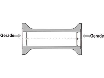 Industriehof® Zwischenstück, Länge 185 mm, Ø außen 98 mm, für universal 28 x 28/30 x 30 Vierkantwellen, Scheiben Ø 510 mm, 31-0002