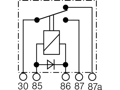 Herth + Buss Relais 12 V 20 A; 30 A, 5-polig, Wechsler, mit Diode und Haltelasche, 75 613 173