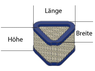 Luftfilter, 117 x 95 x 71,4 mm, für Kohler Command CV11, CV12,5, CV14