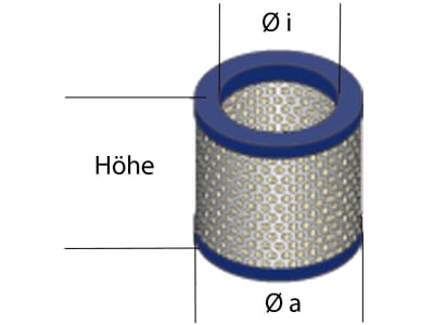 Luftfilter, Ø innen 38 mm, Ø außen 70 mm, Höhe 75 mm, für AS-Motor