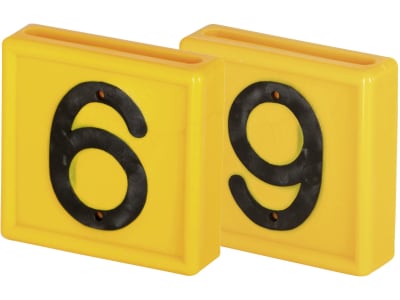 KERBL Halsbandnummer Ziffer 6/9, Kunststoff gelb für Halsmarkierungsbänder bis 4 cm Breite, 1 St., 208486