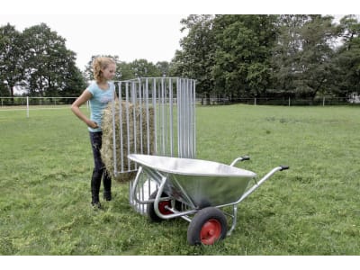 Growi® Heuraufe 6-eckig 737 x 782 x 1.500 mm, für Paddock, Pferde, loses Heu, feuerverzinkt, mit Bodenanker, 10059760