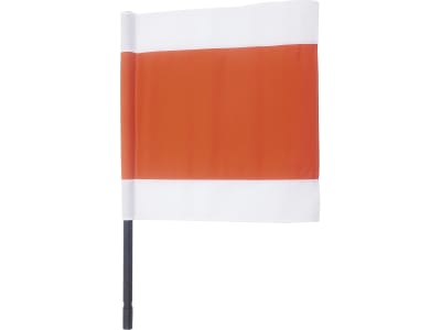 Warnflagge 500 x 525 mm weiß; rot, mit Gummistiel, für Schneepflug