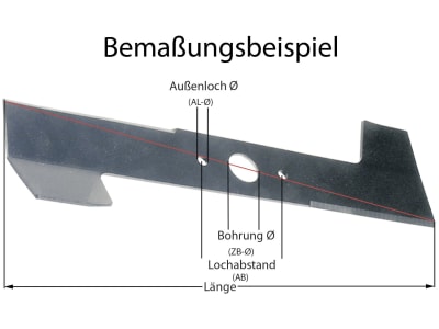 Rasenmähermesser 480 mm, ZB rund, 32,0 mm, AB rund, 2 x 6,8 2 x 12,5 mm, für Rasenmäher Solo