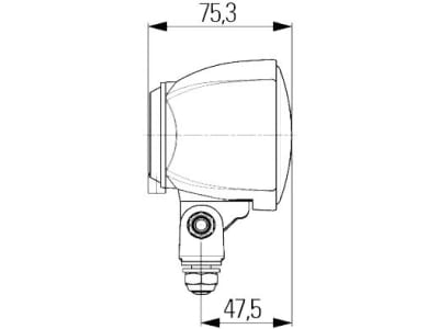 Hella® Arbeitsscheinwerfer "Modul 70 H3", 12 – 24 V, für flood – großflächige, nahe Ausleuchtung, stehend, 1G0 996 176-001