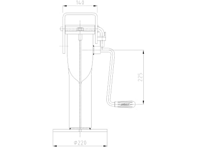 Teleskop-Stützfuß Stützlast 4,0 t, Höhe 485 - 685 mm, Hub 200 mm, mit Getriebkurbel