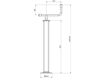 Teleskop-Stützfuß Stützlast 200 kg, Höhe 534 – 744 mm, Hub 210 mm, mit Handkurbel, ohne Lager