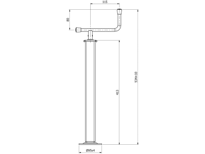 Teleskop-Stützfuß Stützlast 200 kg, Höhe 534 - 744 mm, Hub 210 mm, mit Handkurbel, ohne Lager