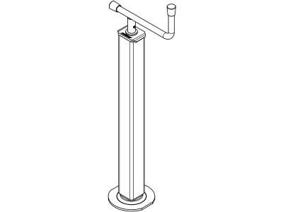 Teleskop-Stützfuß Stützlast 200 kg, Höhe 534 – 744 mm, Hub 210 mm, mit Handkurbel, ohne Lager