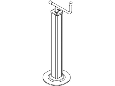 Teleskop-Stützfuß Stützlast 300 kg, Höhe 596 – 851 mm, Hub 255 mm, mit Handkurbel, ohne Lager