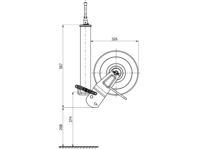 Stützrad Stützlast 1,1 t, Höhe 835 – 1.135 mm, Hub 300 mm, für landwirtschaftliche Anhänger Stützrad Stützlast 1,1 t, Höhe 835 – 1.135 mm, Hub 300 mm, für landwirtschaftliche Anhänger