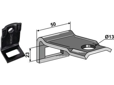 Industriehof® Zinkenhalter "C" für Federzinken 32 x 10 mm, Passender Rahmen 50 x 12 mm für universal, 1.HH17