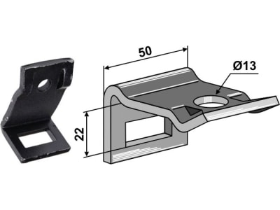 Industriehof® Zinkenhalter "D" für Federzinken 32 x 10 mm, Passender Rahmen 40 x 12 mm für universal, 1.HH17-3401