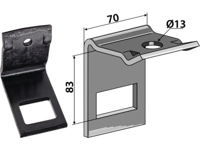 Industriehof® Zinkenhalter "D" für Einböck, Passender Rahmen 60 x 60 mm für universal, 1.303503