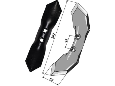 Industriehof® Spitzschar "K32" 262 x 65 x 8 mm für Doublet Record, HE-VA, Kongskilde, 101.40.004-8