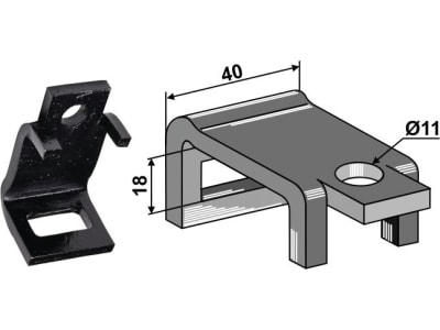 Industriehof® Zinkenhalter "B" für Federzinken 25 x 8 mm, Passender Rahmen 40 x 10 mm für universal, 2.HH30