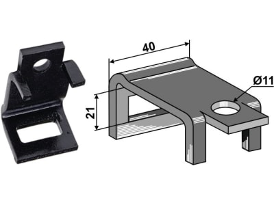 Industriehof® Zinkenhalter "B" für Federzinken 26 x 10 mm, Passender Rahmen 40 x 10 mm für universal, 2.HH30-10