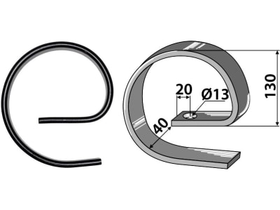 Industriehof® Verstärkungsfeder 32 x 10 mm, Ø 130 mm, für Federzinken 32 x 10 mm, 1.W241030-1 Industriehof® Verstärkungsfeder 32 x 10 mm, Ø 130 mm, für Federzinken 32 x 10 mm, 1.W241030-1