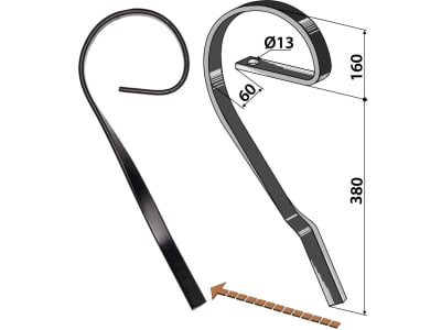 Industriehof® Schleppzinken 540 x 10 mm, ohne Verschleißteil, für Rau, 10.1097