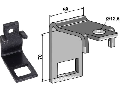 Industriehof® Zinkenhalter "B" für Federzinken 32 x 10 mm mit Verstärkungsfeder 32 x 10 mm, Passender Rahmen 50 x 50 mm für universal, 1.HH17-3017