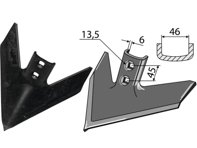 Industriehof® Gänsefußschar 240 x 6 mm für Case IH, John Deere, 047-PWV-0900