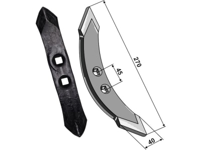 Industriehof® Spitzschar 270 x 40 x 16 mm für G-Blattfederzinken und Schwergrubberstiele, 101.30.5101