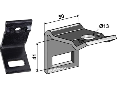 Industriehof® Zinkenhalter "D" für Federzinken 32 x 10 mm, Passender Rahmen 50 x 30 mm für universal, 1.HH17-3121