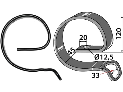 Industriehof® Verstärkungsfeder 32 x 10 mm, Ø 120 mm, für Amazone/BBG, Rau, 1.W241030-1Ö