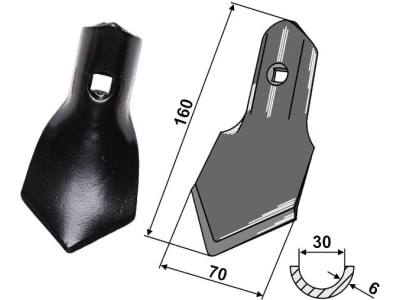 Industriehof® Hackschar, Arbeitsbreite 70 mm, Arbeitswinkel 40 ° für Großfederzinken universal, 1.10.131-6 Industriehof® Hackschar, Arbeitsbreite 70 mm, Arbeitswinkel 40 ° für Großfederzinken universal, 1.10.131-6