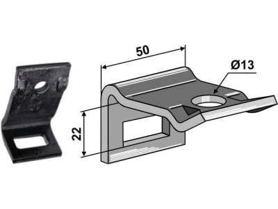 Industriehof® Zinkenhalter "D" für Federzinken 32 x 10 mm, Passender Rahmen 50 x 12 mm für universal, 1.HH17-3101